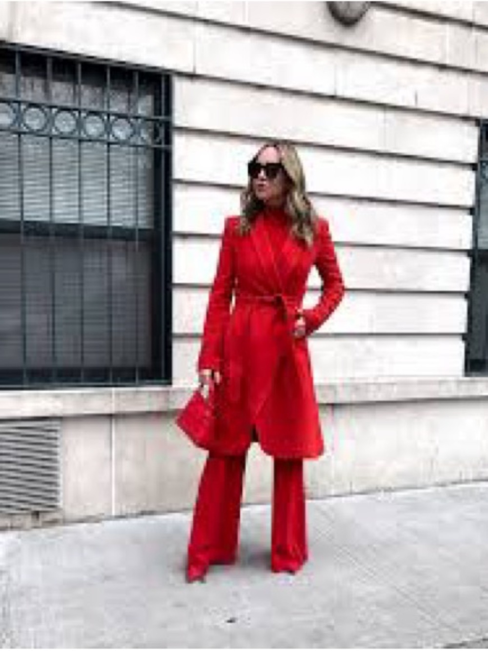 Alice + Olivia Red wool trench coat size S